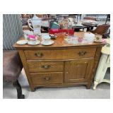 ANTIQUE OAK WASH STAND W KNAPP JOINTS ANTIQUE OAK WASH STAND W KNAPP JOINTS