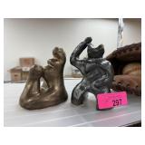 2PC HANDMADE POTTERY SCULPTURES 2PC HANDMADE POTTERY SCULPTURES
