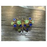 800 SILVER ENAMELED BUTTERFLY