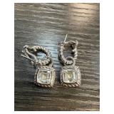 JUDITH RIPKA STERLING SILVER EARRINGS