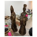2PC LARGE ASIAN CERAMIC SCULPTURES