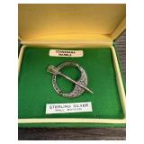 STERLING SILVER CONNEMARA MARBLE KILT PIN