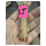 ROLL OF STEEL WHEAT PENNIES CENTS