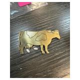 JJ COW PIN BROOCH W PEARL UDDERS