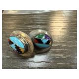 STERLING SILVER NATIVE AMERICAN EARRINGS SIGNED SE