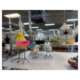 LOT OF BIRDS / TEAPOT BIRDHOUSE