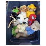 BIN OF STUFFED ANIMALS DISNEY & MORE