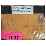 1863 CIVIL WAR ERA W W RARE CHARTOWN PA CANCEL