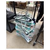 LOT OF HANGERS W COOL STACKABLE RACK