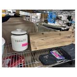 TREATS JAR & WOOD SHELF