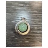 JUDITH LEIBER STERLING SILVER JADE PENDANT