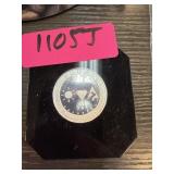 .999 SILVER BULLION ROUND IN LUCITE 1 OZ