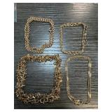 4PC CHAIN NECKLACES GOLD FILL ETC