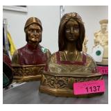 DANTE & BEATRICE ARMOR BRONZE BOOKENDS