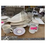 LOT OF DISHES / NAPKINS ETC