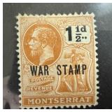 MONTSERRAT MINT 1918 WWI WAR TAX STAMP