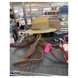 LOT OF VINTAGE HORSE TACK AND COWBOY HATS