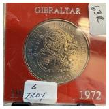 1972 GIBRALTAR 25 NEW PENCE SILVER