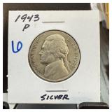 1943-P JEFFERSON SILVER WAR NICKEL