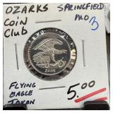 OZARKS COIN CLUB FLYING EAGLE TOKEN