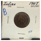 1907 INDIAN HEAD PENNY CENT