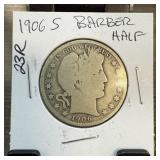 1906-S BARBER SILVER HALF DOLLAR