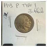1913-P TYPE 1 BUFFALO NICKEL