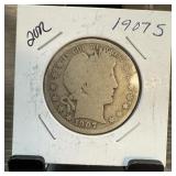 1907-S BARBER SILVER HALF DOLLAR
