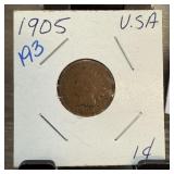 1905 INDIAN HEAD PENNY CENT