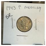 1943 MERCURY SILVER DIME