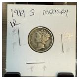 1919-S MERCURY SILVER DIME