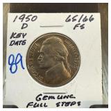 1950-D KEY DATE UNC JEFFERSON NICKEL