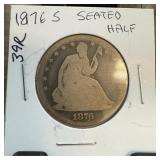 1876-S SEATED LIBERTY SILVER HALF DOLLAR