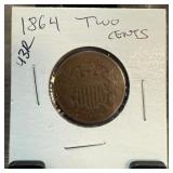 1864 TWO 2 CENTS