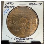 1990 BRONZE YOSEMITE CONGRESSIONAL MEDAL TOKEN