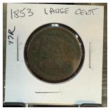 1853 LARGE CENT COIN