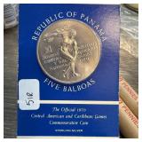 STERLING SILVER 1970 REPUBLIC OF PANAMA 5 BALBOAS