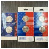 LOT OF 6 HALLMARK UNC STATE QUARTERS
