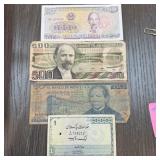 4 PIECE MIXED FOREIGN CURRENCY NOTES