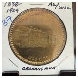 1838-1909 ORLEANS MINT BRONZE TOKEN