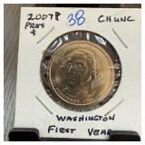 2007 WASHINGTON UNC FIRST YEAR DOLLAR COIN