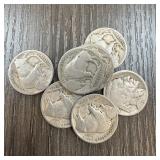 LOT OF BUFFALO NICKELS QTY 8 1925
