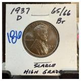 1937-D WHEAT PENNY CENT SCARCE HIGH GRADE