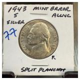1943-S JEFFERSON SILVER WAR NICKEL MINT SPLIT PLAN