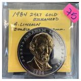 1984 24K GOLD ENHANCED LINCOLN DOUBLE EAGLE