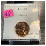 1961 PROOF MEMORIAL PENNY CENT