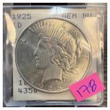 1925 PEACE SILVER DOLLAR HIGH GRADE