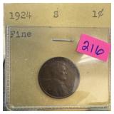 1924-S WHEAT PENNY CENT