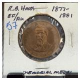 RUTHERFORD B HAYES MEMORIAL TOKEN