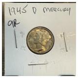 1945-D MERCURY SILVER DIME